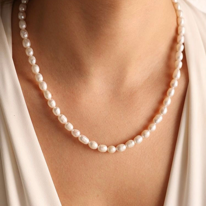 Lănțișor din argint cu perle naturale Pearl Dynasty